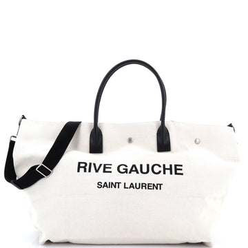 Saint Laurent Rive Gauche Shopper Tote Canvas Maxi