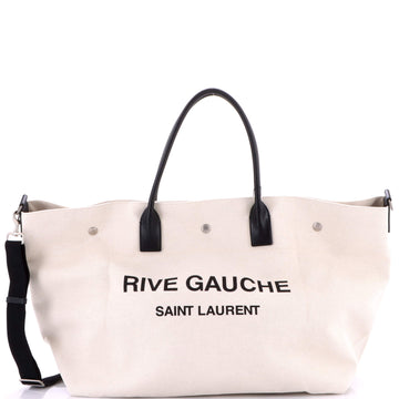Saint Laurent Rive Gauche Shopper Tote Canvas Maxi