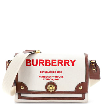 Burberry Note Crossbody Bag Canvas with Leather Medium