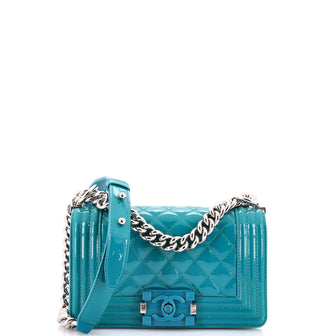 Chanel Boy Flap Bag Quilted Plexiglass Patent Small