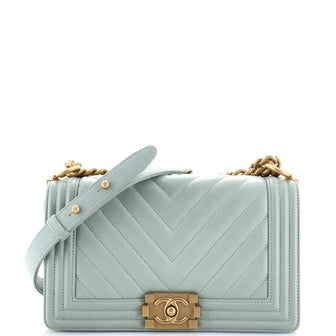 Chanel Boy Flap Bag Chevron Calfskin Old Medium