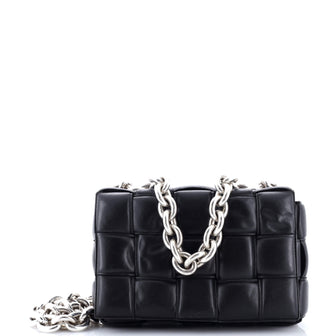 Bottega Veneta Cassette Chain Crossbody Bag Padded Maxi Intrecciato Leather