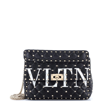 Valentino Garavani VLTN Rockstud Spike Flap Bag Quilted Leather Medium
