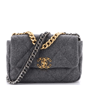 Chanel 19 Flap Bag Quilted Wool Medium