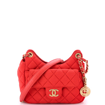 Chanel Wavy CC Hobo Quilted Jersey Small