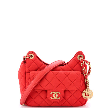Chanel Wavy CC Hobo Quilted Jersey Small