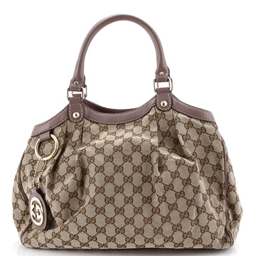 Gucci Sukey Tote GG Canvas with Leather Medium