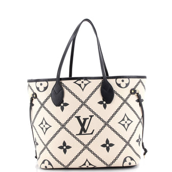 Louis Vuitton Neverfull NM Tote Monogram Empreinte Giant Broderies MM