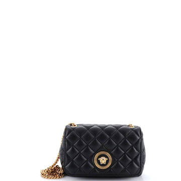 Versace Medusa Icon Chain Flap Bag Quilted Leather Mini