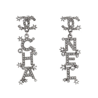 Chanel CHA-NEL CC Drop Earrings Metal with Crystals