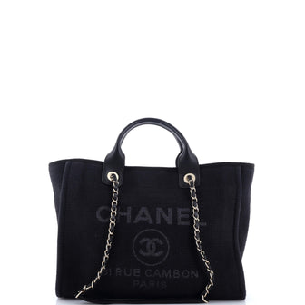 Chanel Deauville NM Chain Handle Tote Mixed Fibers Small