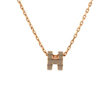Hermes Pop H Pendant Chain Necklace Metal and Enamel Mini