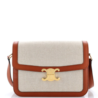 Celine Triomphe Shoulder Bag Canvas with Leather Medium