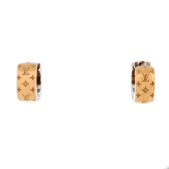 Louis Vuitton Bicolor Nanogram Hoop Earrings Metal