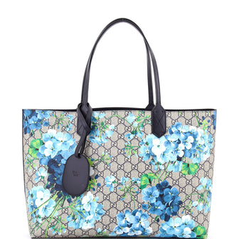 Gucci Reversible Tote Blooms Print GG Coated Canvas Medium