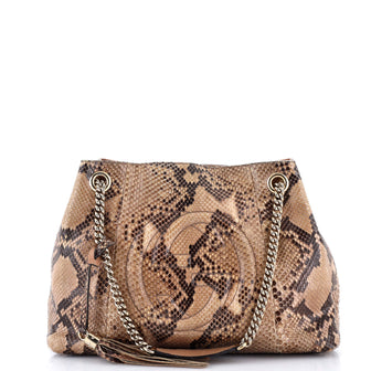 Gucci Soho Chain Strap Shoulder Bag Python Medium
