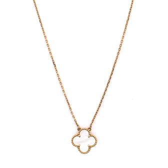 Van Cleef & Arpels Vintage Alhambra Pendant Necklace 18K Yellow Gold and Mother of Pearl