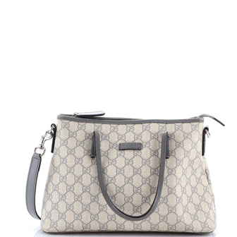 Gucci Convertible Zip Tote GG Coated Canvas with Leather Medium