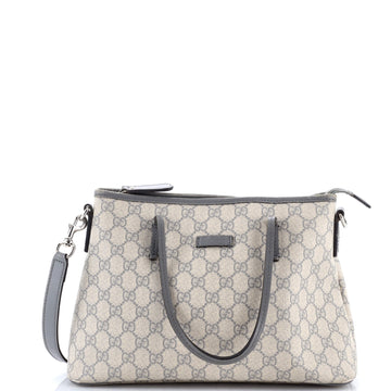 Gucci Convertible Zip Tote GG Coated Canvas with Leather Medium