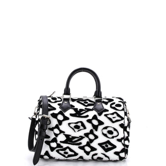 Louis Vuitton Speedy Bandouliere Bag Limited Edition Urs Fischer Tufted Monogram Canvas 25