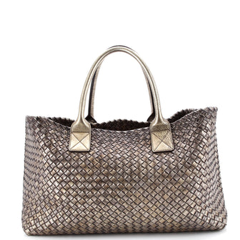 Bottega Veneta Cabat Tote Intrecciato Metallic Nappa Large