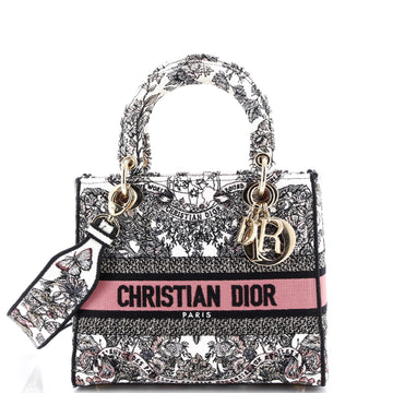 Christian Dior Lady D-Lite Bag Embroidered Canvas Medium