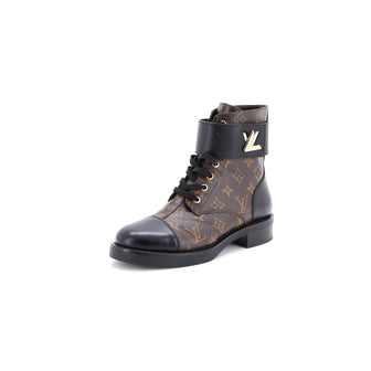 Louis Vuitton Women's Wonderland Flat Ranger Boots Monogram Canvas and Leather