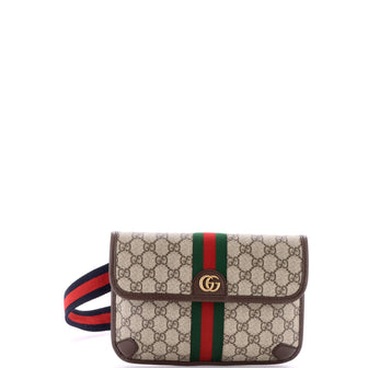 Gucci Ophidia Flap Belt Bag GG Coated Canvas with Leather