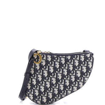Christian Dior Saddle Triple Zip Crossbody Pouch Oblique Canvas