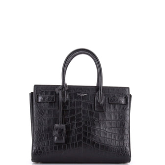 Saint Laurent Sac de Jour NM Bag Crocodile Embossed Leather Baby