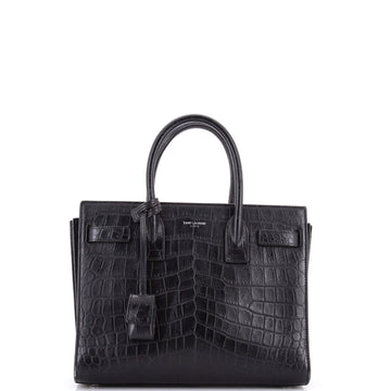 Saint Laurent Sac de Jour NM Bag Crocodile Embossed Leather Baby