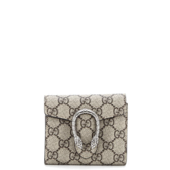 Gucci Dionysus Card Case Wallet GG Coated Canvas Compact
