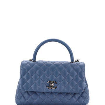 Chanel Coco Top Handle Bag Quilted Caviar Small