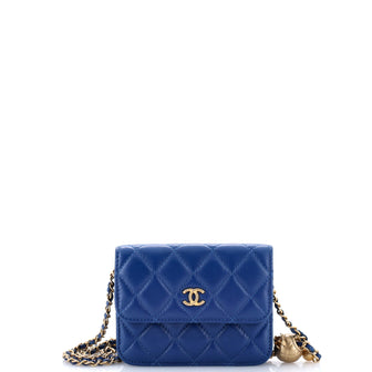 Chanel Pearl Crush Flap Clutch with Chain Quilted Lambskin Mini