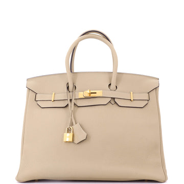 Hermes Birkin Handbag Light Togo with Gold Hardware 35