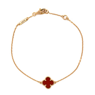 Van Cleef & Arpels Sweet Alhambra Bracelet 18K Rose Gold and Carnelian
