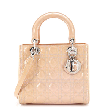 Christian Dior Lady Dior Bag Cannage Quilt Patent Medium