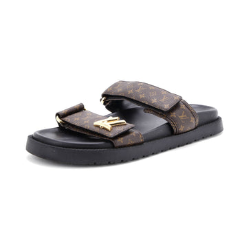Louis Vuitton Women's Sunset Comfort Flat Mules Monogram Canvas