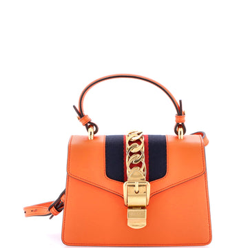 Gucci Sylvie Top Handle Bag Leather Mini