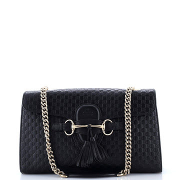 Gucci Emily Chain Flap Bag Microguccissima Leather Medium
