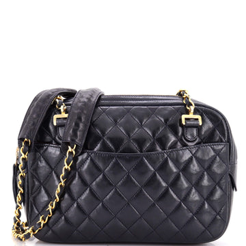 Chanel Vintage Front Pocket Camera Bag Quilted Lambskin Medium