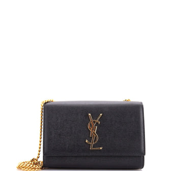 Saint Laurent Classic Monogram Crossbody Bag Grainy Leather Small
