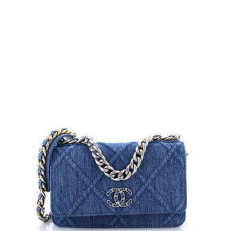 Chanel 19 Wallet on Chain Quilted Denim