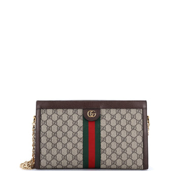 Gucci Ophidia Chain Shoulder Bag GG Coated Canvas Medium