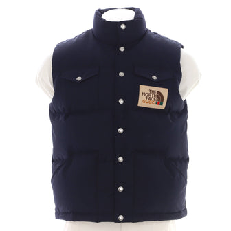 Gucci x The North Face Men's Graphic Print Puffer Vest Quilted Polyamide with Down
