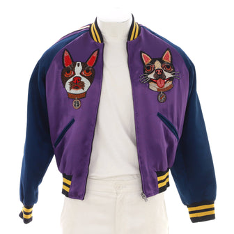 Gucci Men's Varsity Jacket Embroidered Acetate
