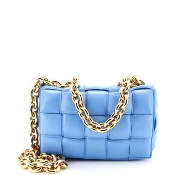 Bottega Veneta Cassette Chain Crossbody Bag Padded Maxi Intrecciato Leather