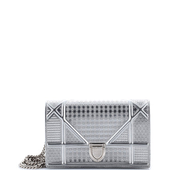 Christian Dior Diorama Wallet on Chain Cannage Embossed Calfskin