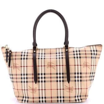 Burberry Salisbury Tote Haymarket Coated Canvas Medium