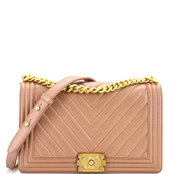 Chanel Boy Flap Bag Chevron Lambskin New Medium